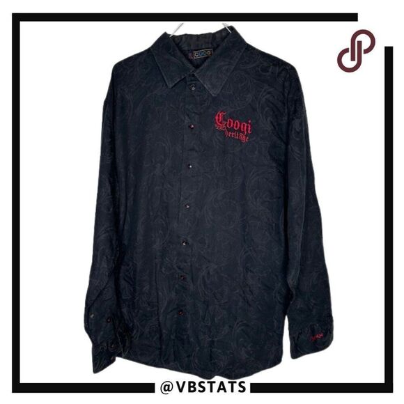 COOGI Other - COOGI Heritage XXXL Black Patterned Red Logo Long Sleeve Button Down Shirt